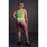 Neongrünes Set mit Rollkragen und Slip – Bild 10