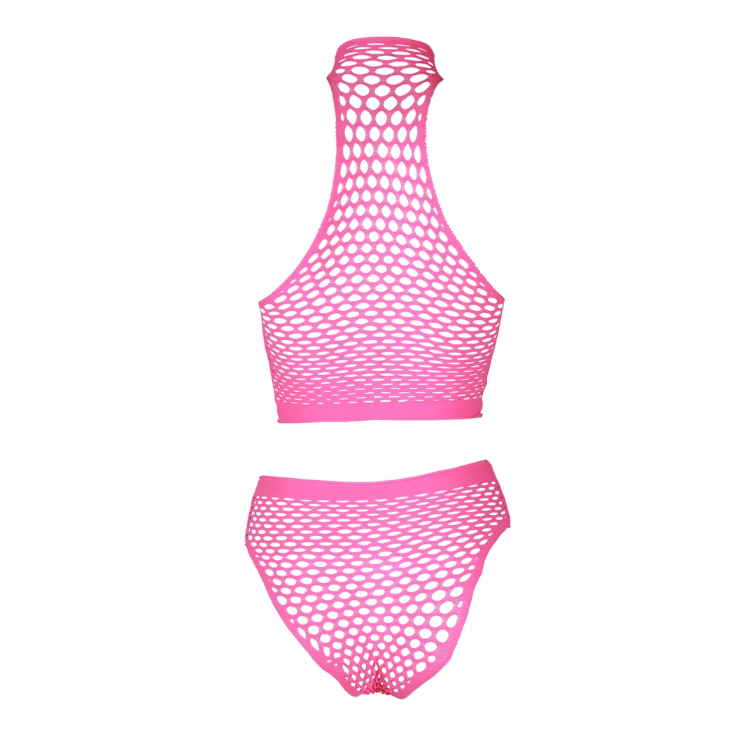 Neongrünes Set mit Rollkragen und Slip – Bild 18