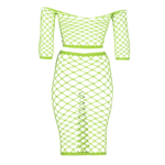 Neongrünes Crop Top mit langem Rock – Bild 12