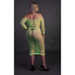 Neongrünes Crop Top mit langem Rock – Bild 10