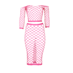 Neongrünes Crop Top mit langem Rock – Bild 18