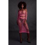 Neongrünes Crop Top mit langem Rock – Bild 15