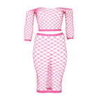 Neongrünes Crop Top mit langem Rock – Bild 23