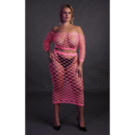Neongrünes Crop Top mit langem Rock – Bild 21