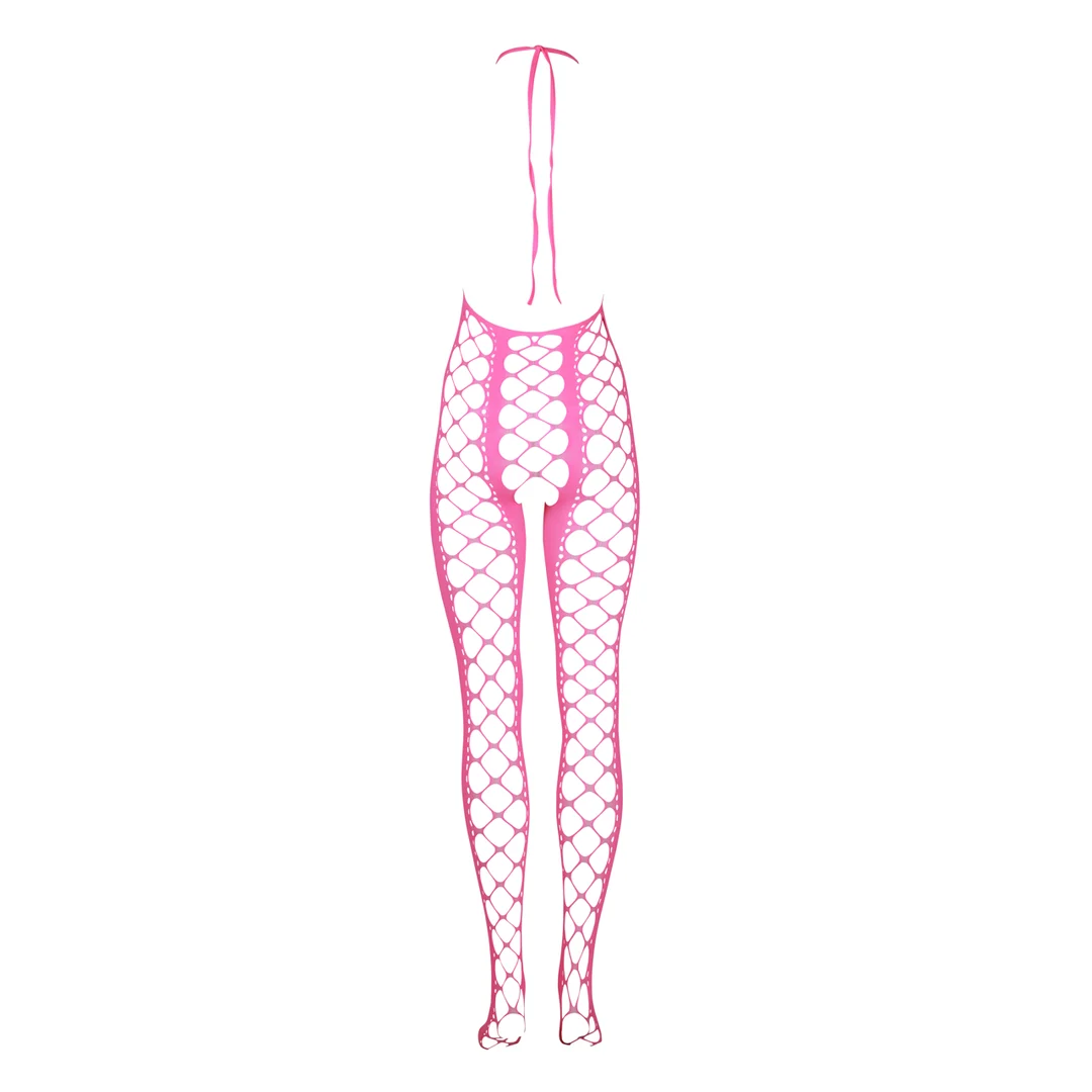 Neonpinker Netzbody mit Neckholder – Bild 6