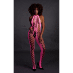 Neonpinker Netzbody mit Neckholder – Bild 3