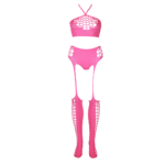 Neongrünes Set mit Crop Top und Strümpfen – Bild 23