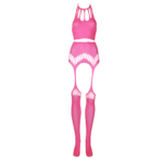 Neongrünes Set mit Crop Top und Strümpfen – Bild 11