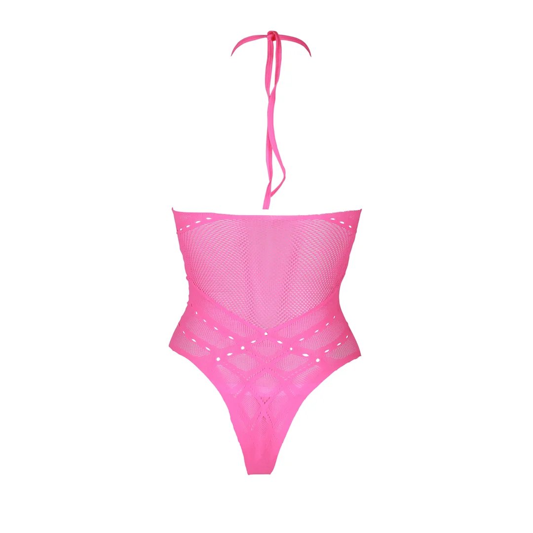 Neonpinker Body mit Neckholder – Bild 18