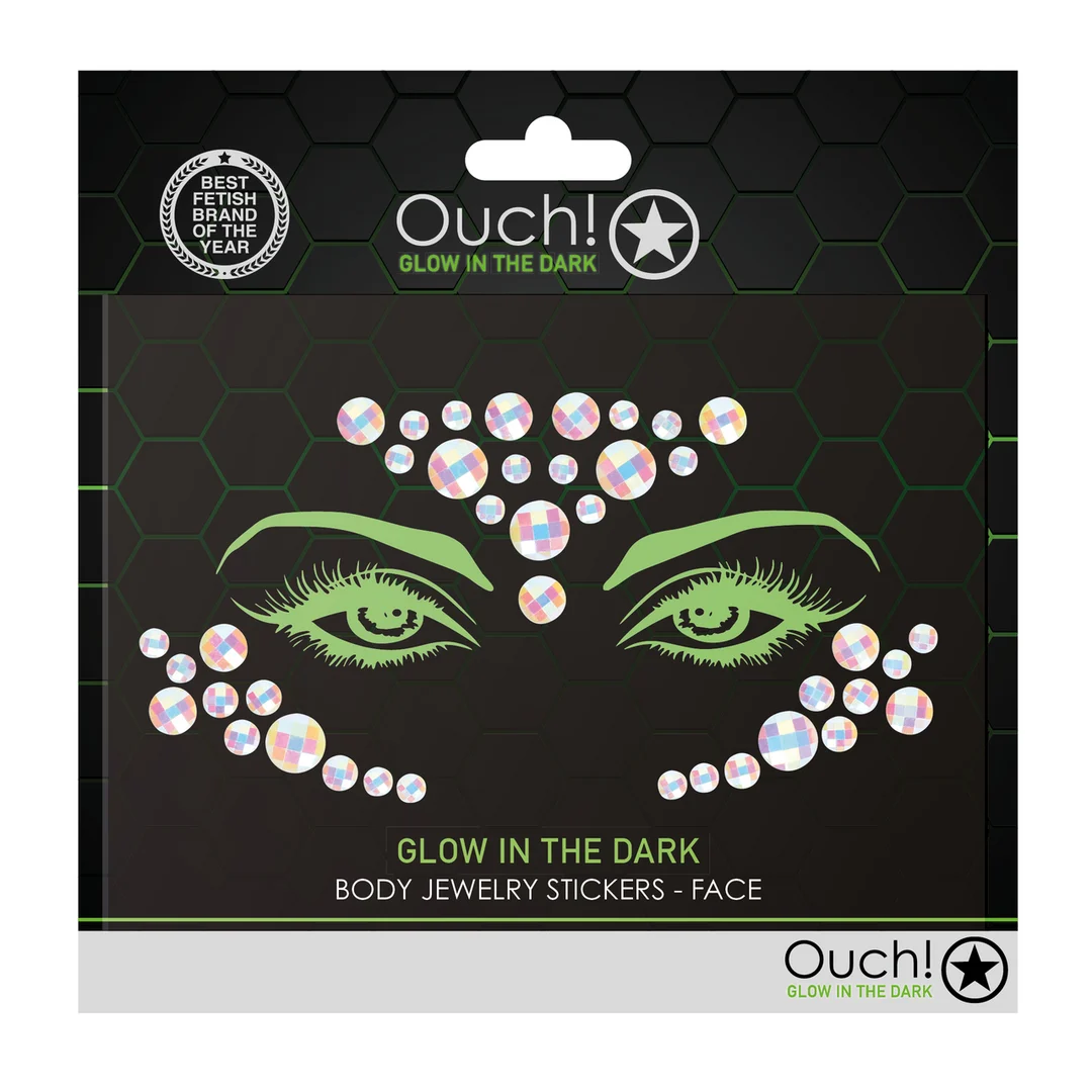 OU852GLO-2 Ouch! by Shots leuchtende Gesichtssticker – Bild 1