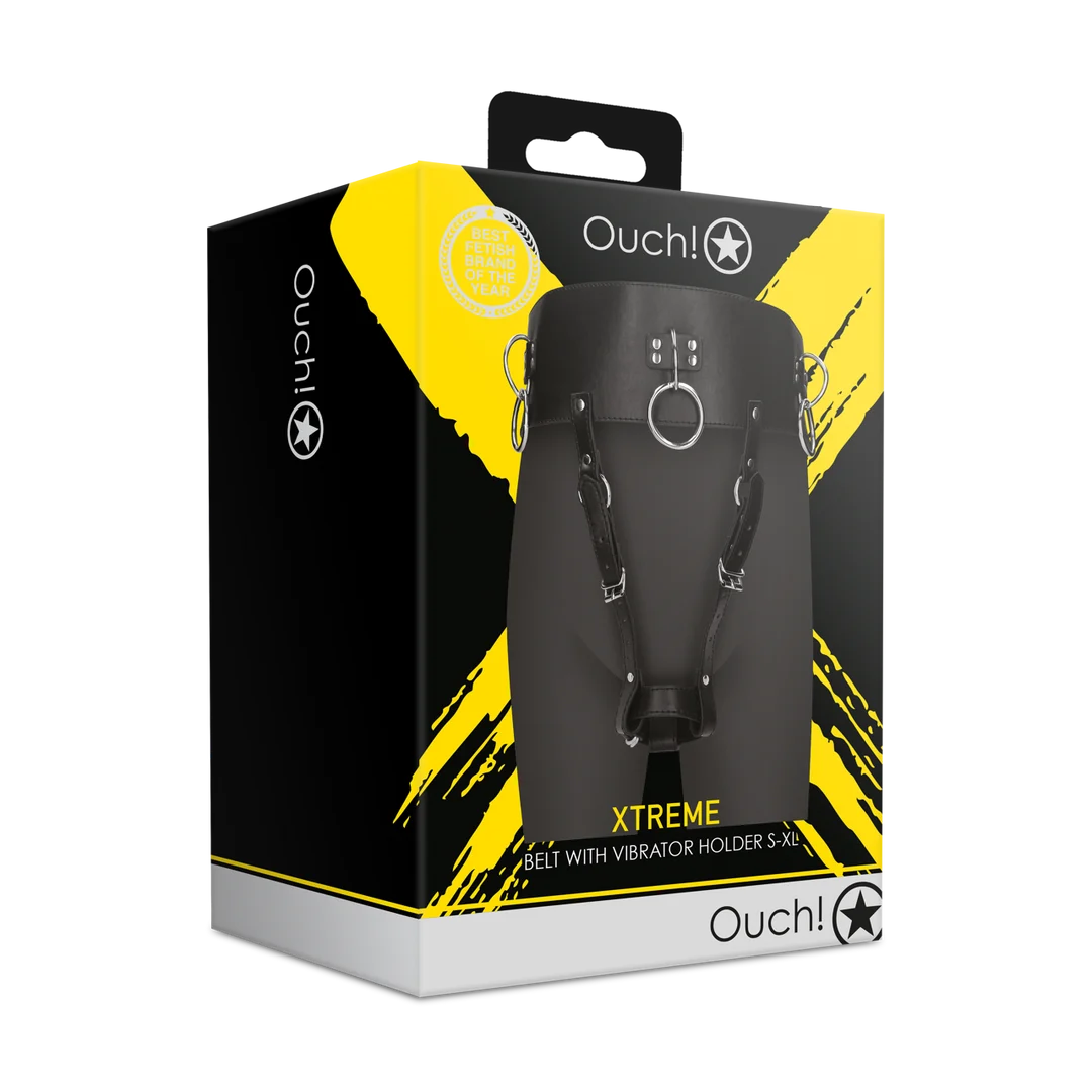 OU874BLK-2 Ouch! by Shots Gürtel mit Vibratorhalterung – Bild 1