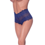 Spitzenpanty mit offenem Schritt S/M, Heidelbeerblau – Bild 2