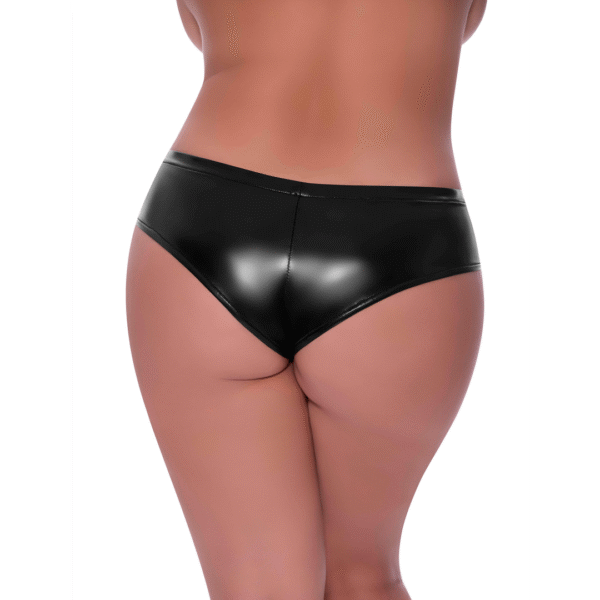 Magic Silk Low Rise Split Crotch Boy Short 2X Schwarz