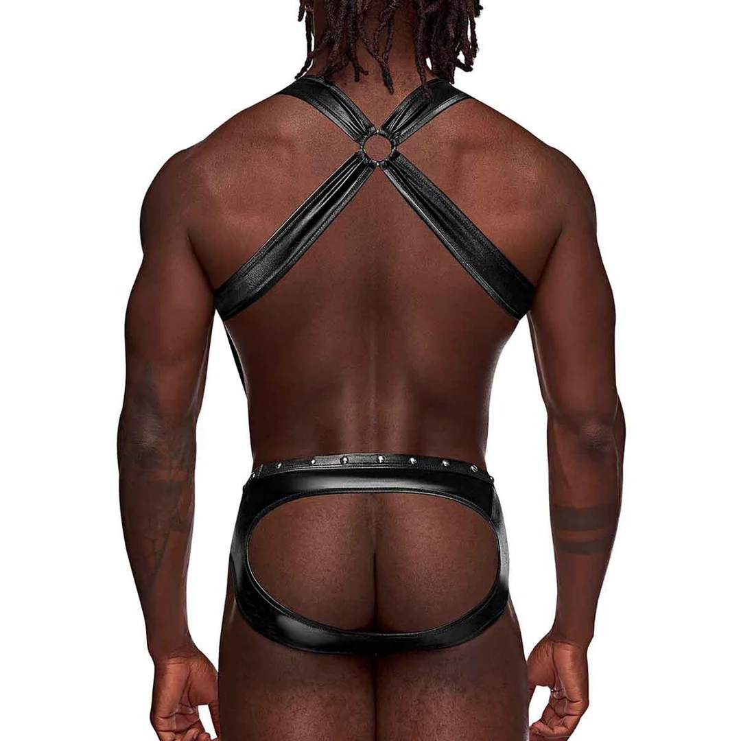 Male Power Uranus Jockbrief mit Hosenträgerbändern, L/XL, Schwarz – Bild 5