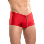 Male Power Shorts mit Reißverschluss und rotem Cockring – Bild 21