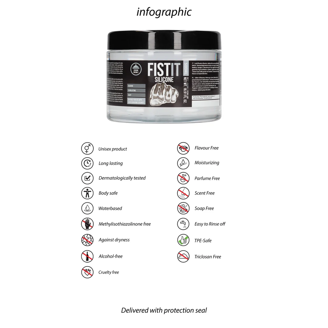 Silikon Gleitgel, dermatologisch getestet und für Latexkondome geeignet, unparfümiert und geschmacksneutral, 500 ml, Fist It by Shots – Bild 5