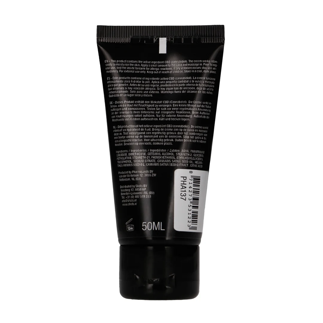 Gleitgel (neutral) – CBD Selbstbefriedigungscreme für die Vulva – unparfümiert, ohne Geschmack – 50 ml – Pharmquests by Shots – Bild 2