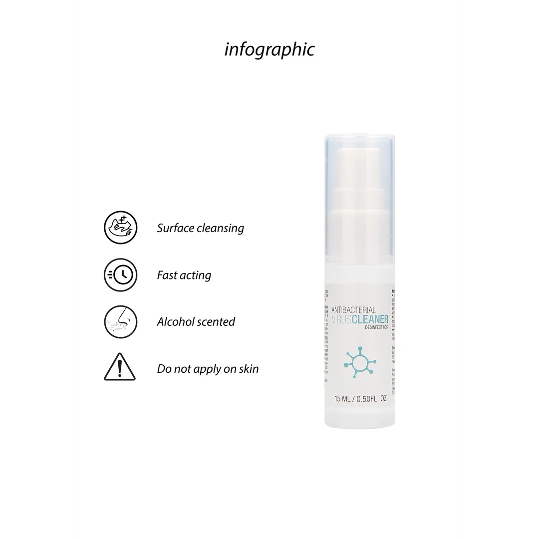 Virus Cleaner – Desinfektionsmittel für harte, kleine Oberflächen – geschlechtsneutral – Pharmquests by Shots – 15 ml – Bild 3