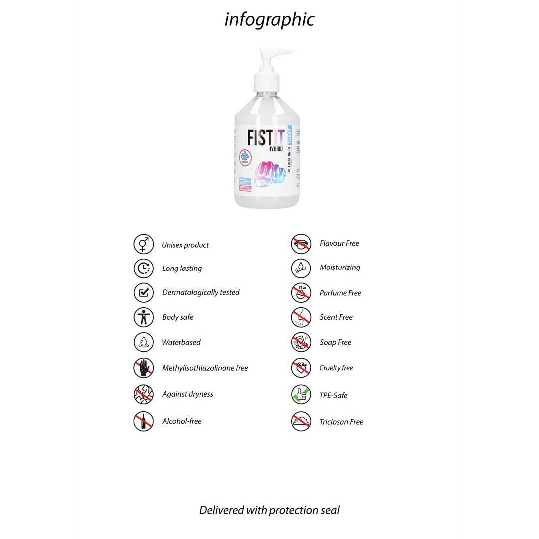 Gleitgel (neutral) – Hybride Formel auf Wasser und Silikonbasis – unparfümiert, geschmacksneutral – 500 ml – Fist It by Shots – Bild 2