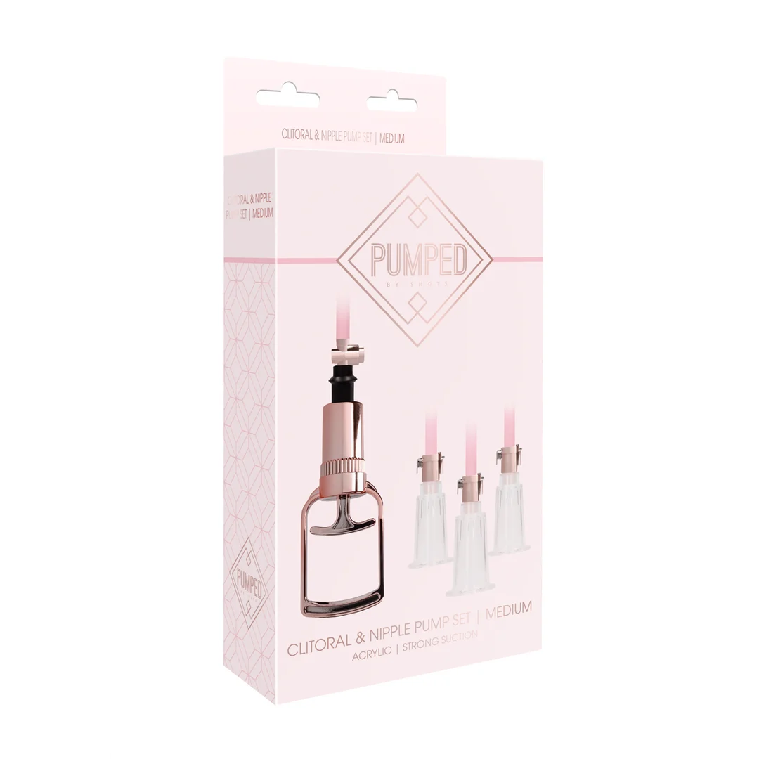 PMP024ROS_1 Pumped by Shots Klitoris und Brustwarzen Pumpenset Medium – Bild 1