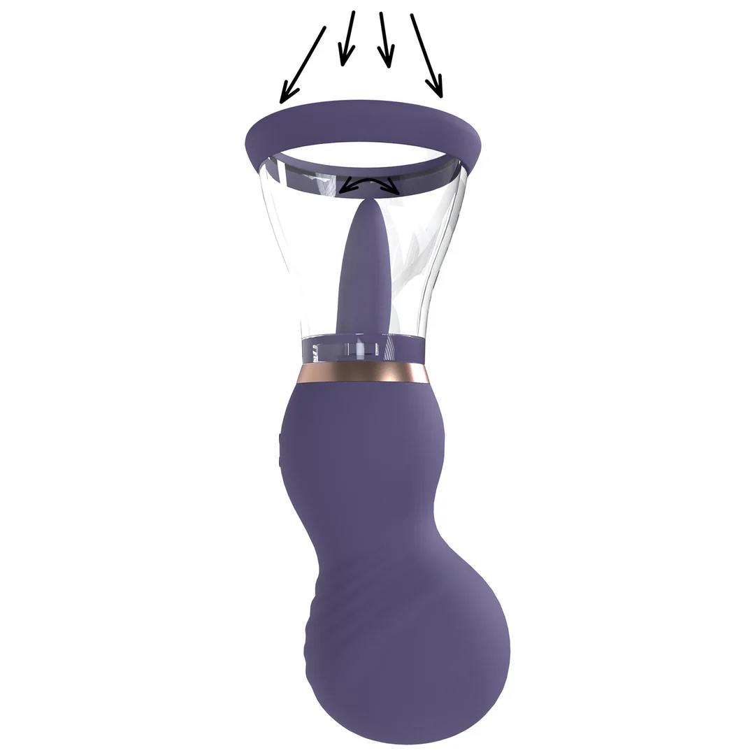 Extra für Männer mit weichen Cups – Wiederaufladbare Vulva und Brustpumpe – Lila – Tester – Bild 14