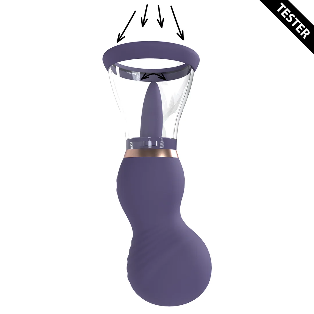 Extra für Männer mit weichen Cups – Wiederaufladbare Vulva und Brustpumpe – Lila – Tester – Bild 4