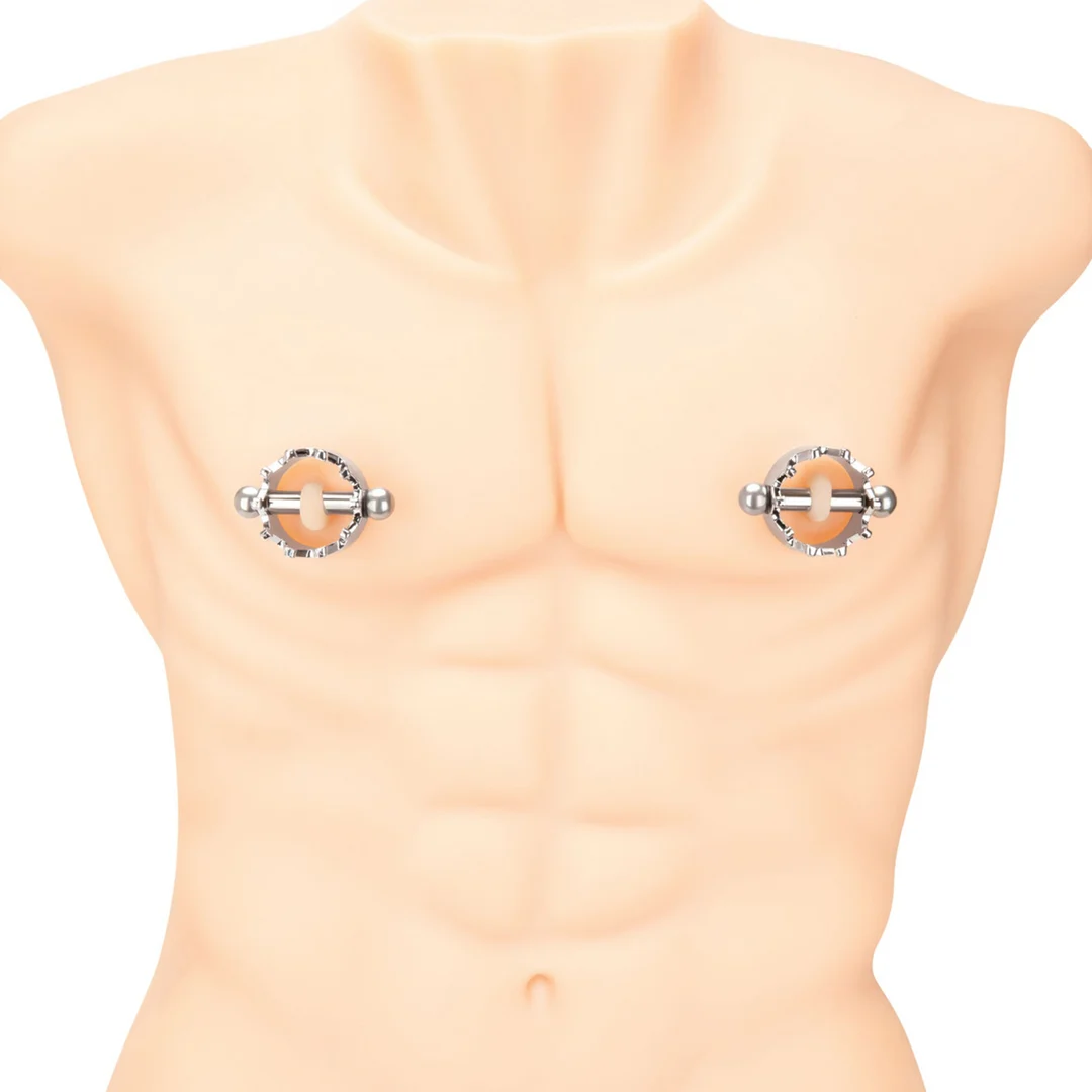 BDSM Brustwarzenklemmen mit starkem Halt – Magnetische Brustwarzenkronen Klemmen Silber – Bild 3