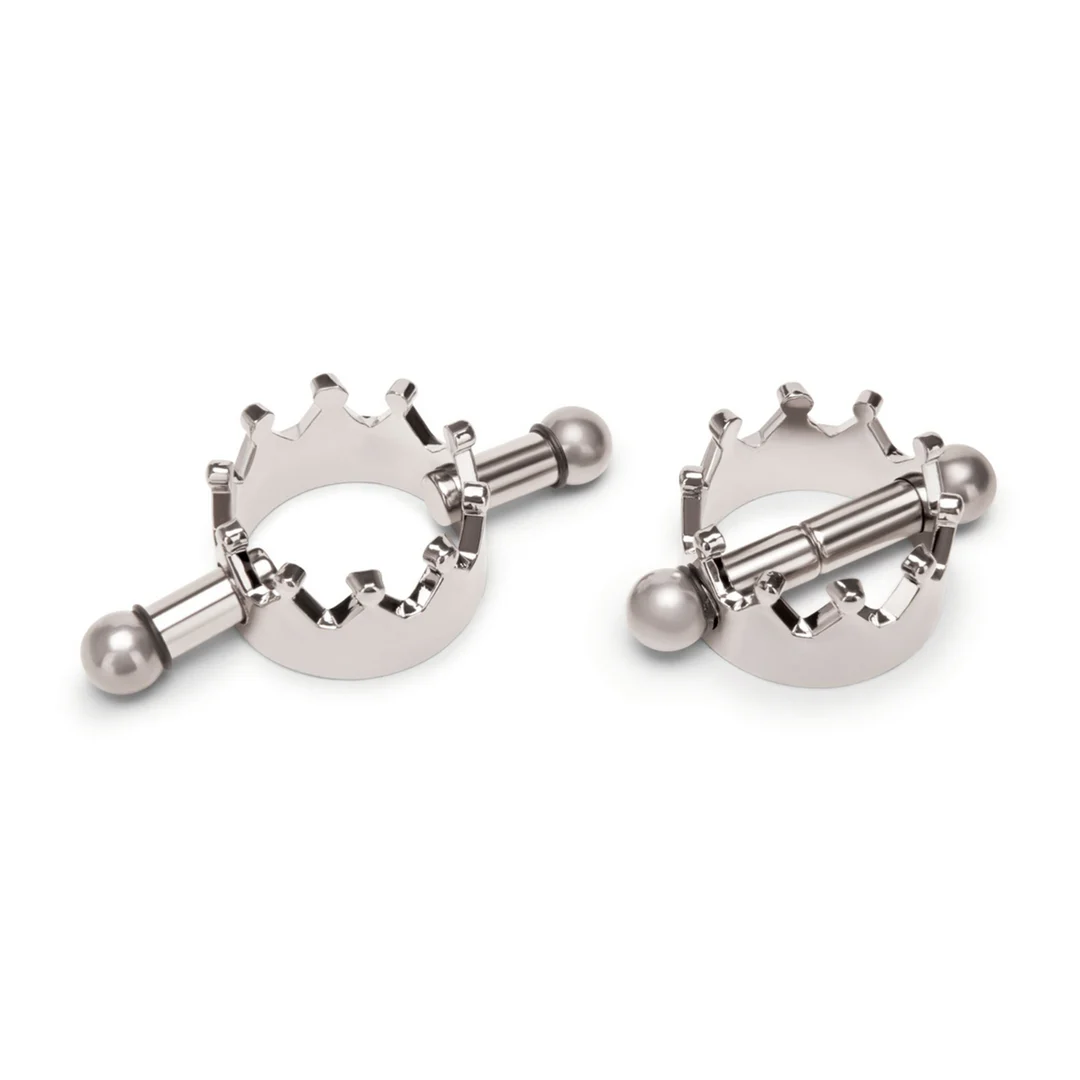 BDSM Brustwarzenklemmen mit starkem Halt – Magnetische Brustwarzenkronen Klemmen Silber – Bild 4