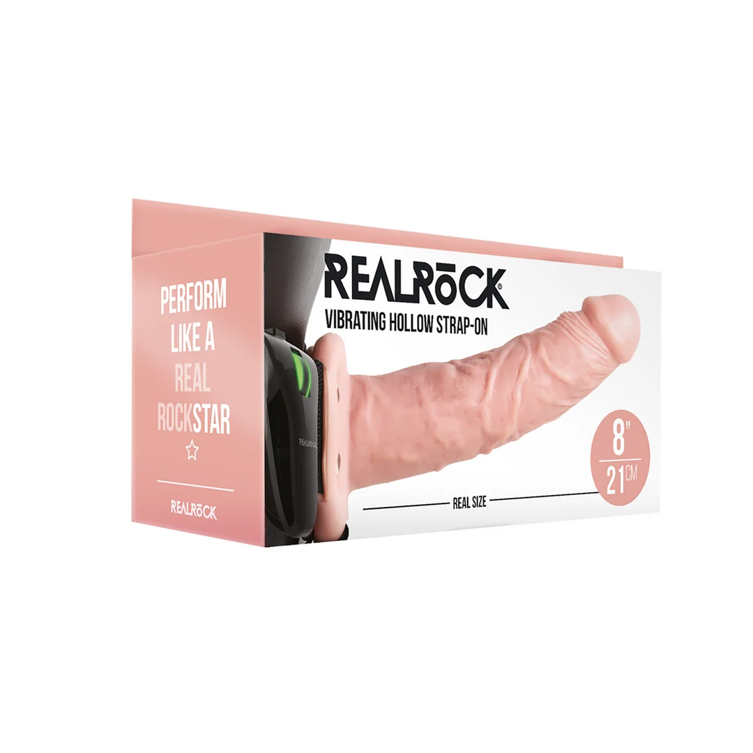 Realistischer Vibrator – hohler Strap on mit Fernbedienung – RealRock RealRock by Shots – Bild 4