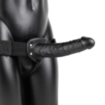 Schwarzer vibrierender hohler Umschnalldildo – Bild 2