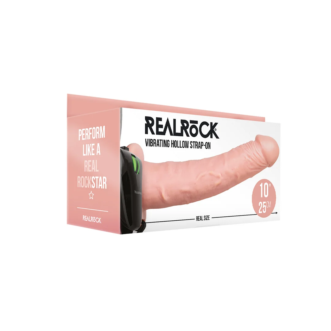 Schwarzer vibrierender hohler Umschnalldildo – Bild 4