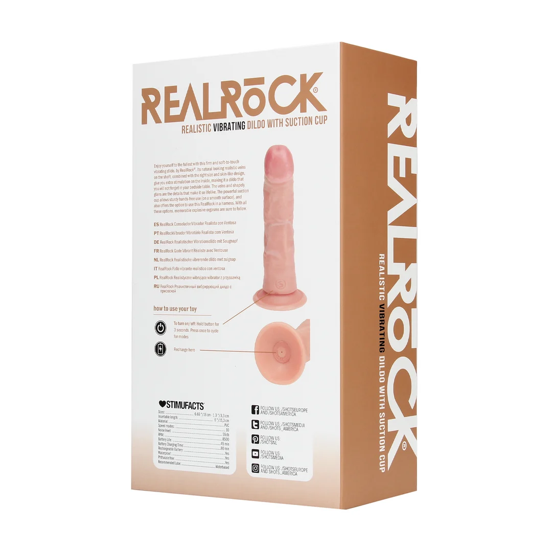 Realistischer Vibrator – mit Saugnapf – RealRock Fleisch RealRock by Shots – Bild 6