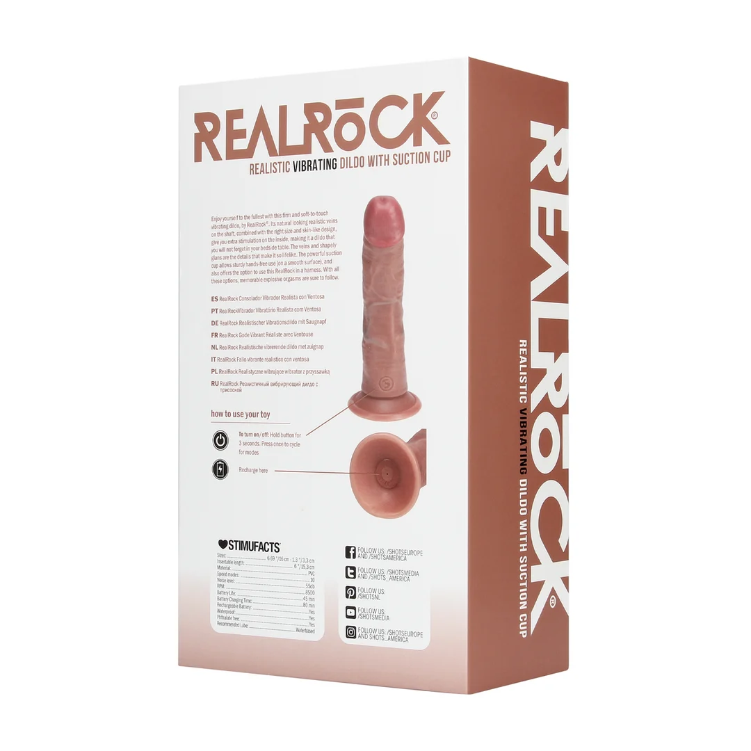 Realistischer Vibrator – mit Saugnapf – RealRock Fleisch RealRock by Shots – Bild 12