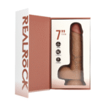 Realistischer Vibrator mit Saugnapf, harnesskompatibel – RealRock Flesh (18 cm) von RealRock by Shots – Bild 13