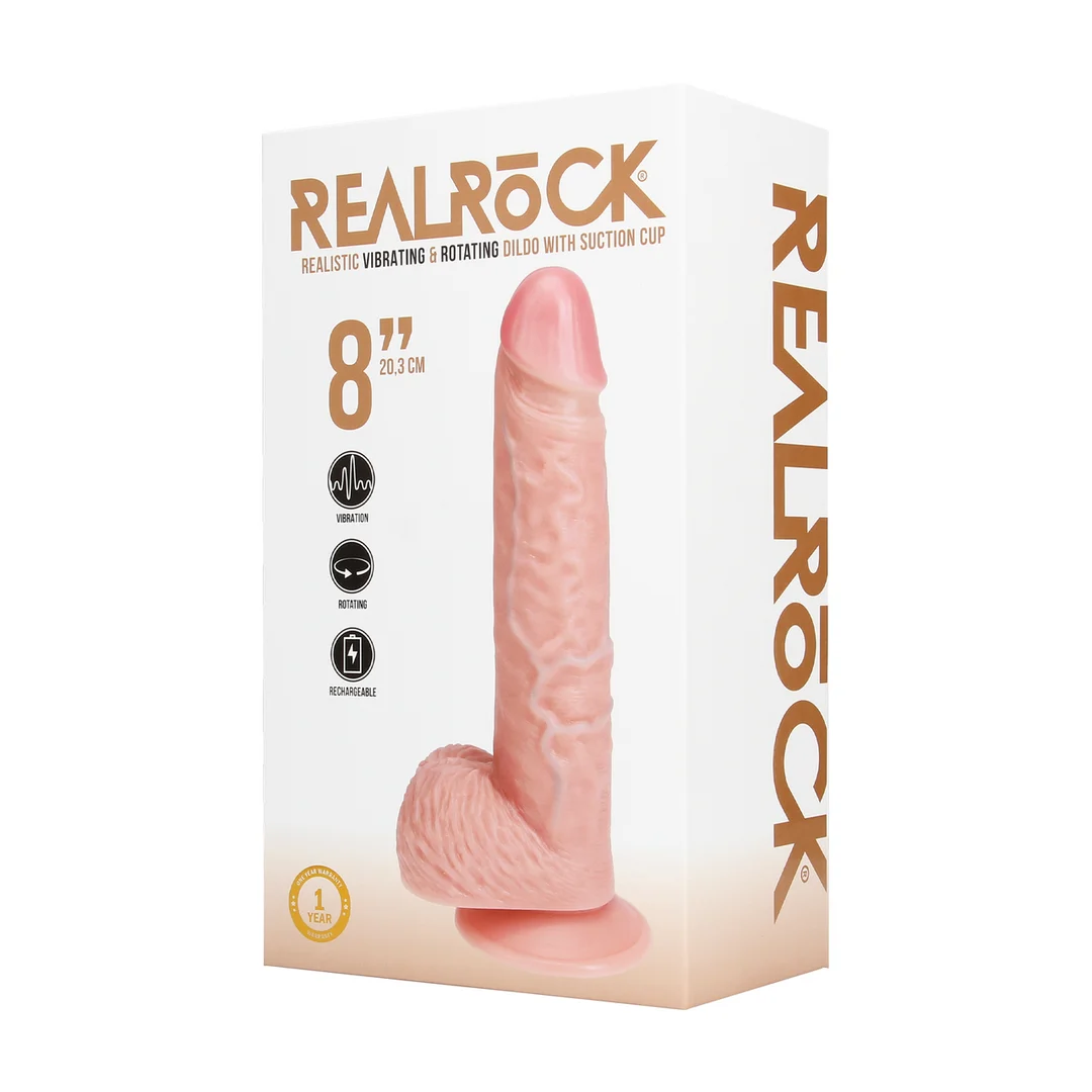 REA192FLE1-2 RealRock Vibrations und Rotationsdildo mit Hoden – Bild 1