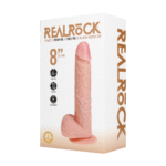 Realistischer Dildo mit Saugnapf und für Harness geeignet – RealRock, fleischfarben, RealRock by Shots – Bild 5