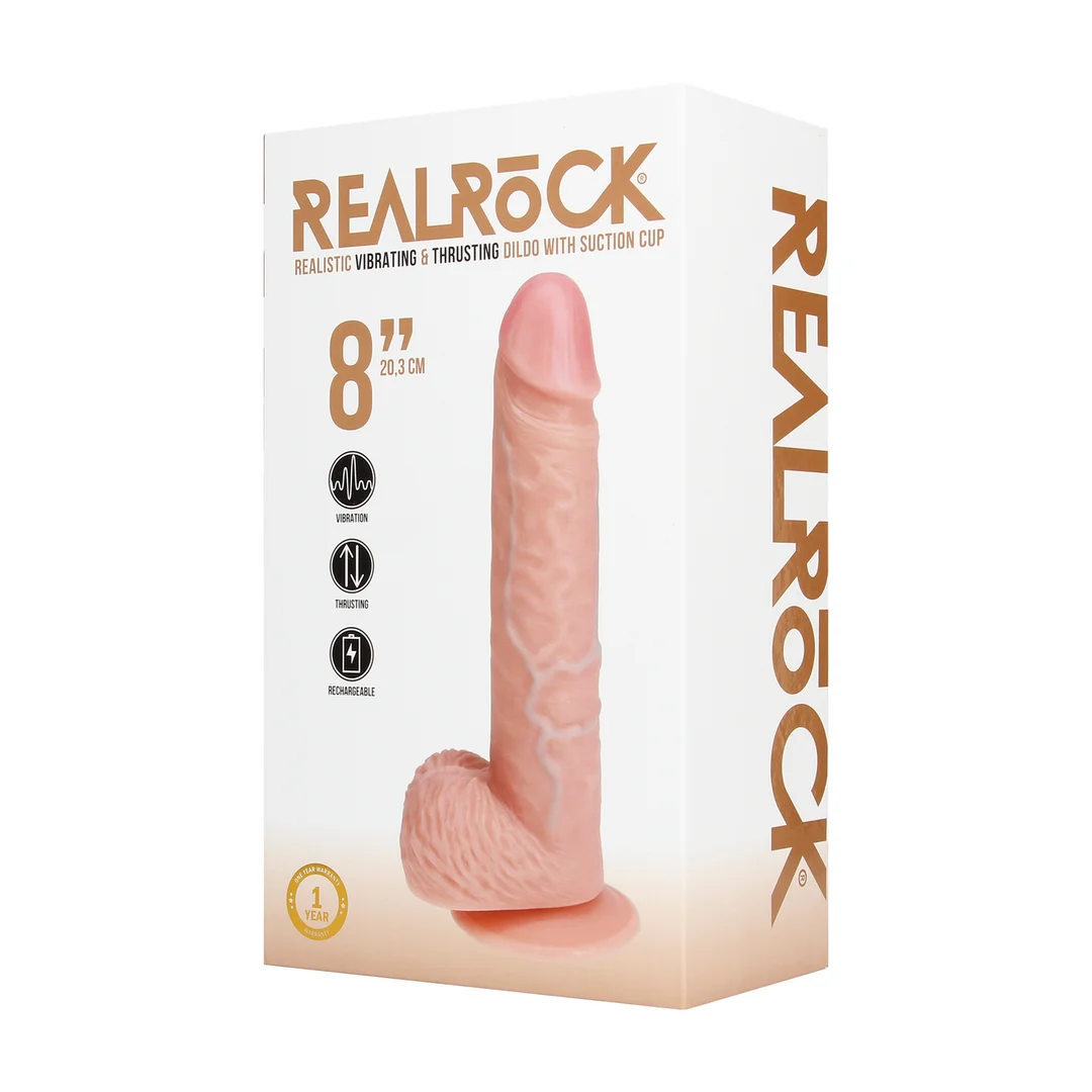 Realistischer Dildo mit Saugnapf und für Harness geeignet – RealRock, fleischfarben, RealRock by Shots – Bild 5