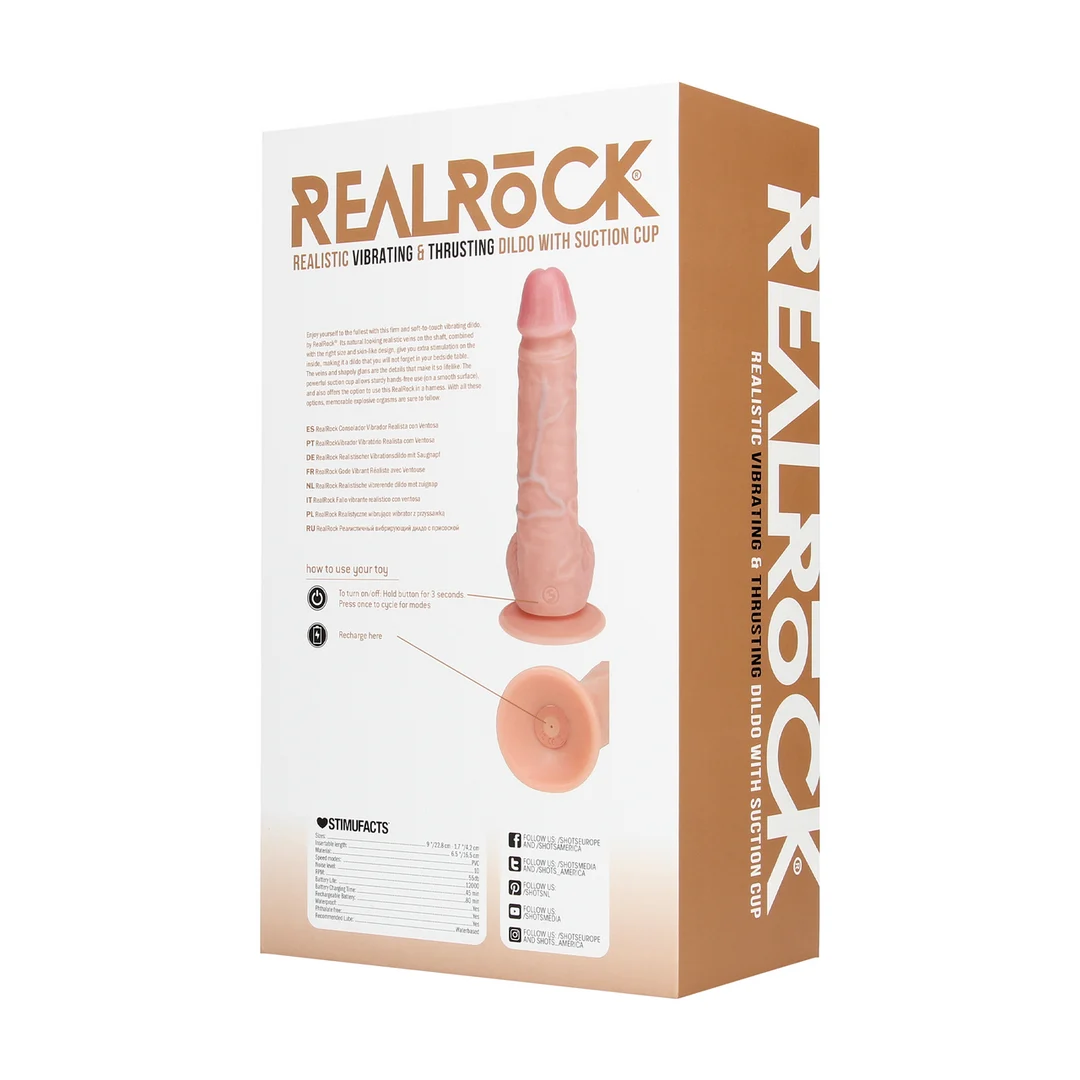 Realistischer Dildo mit Saugnapf und für Harness geeignet – RealRock, fleischfarben, RealRock by Shots – Bild 6