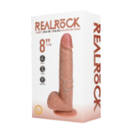 Realistischer Dildo mit Saugnapf und für Harness geeignet – RealRock, fleischfarben, RealRock by Shots – Bild 11