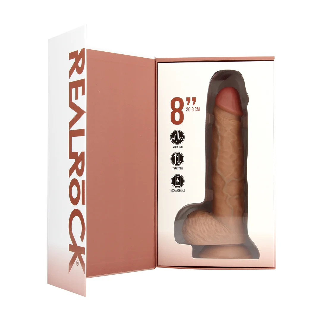 Realistischer Dildo mit Saugnapf und für Harness geeignet – RealRock, fleischfarben, RealRock by Shots – Bild 13