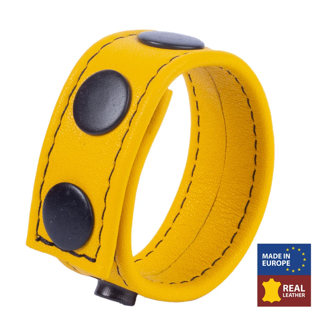 Gelber Leder Cockring Cocky – Bild 3