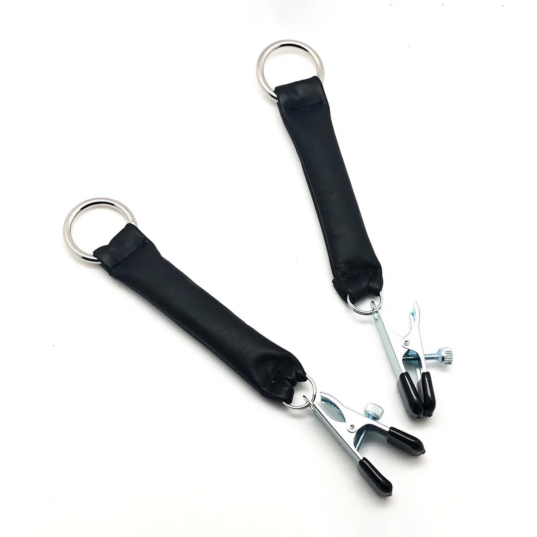 Brustklemme mit Ledergewicht, 2 x 80 g, schwarz und silber – Bild 4