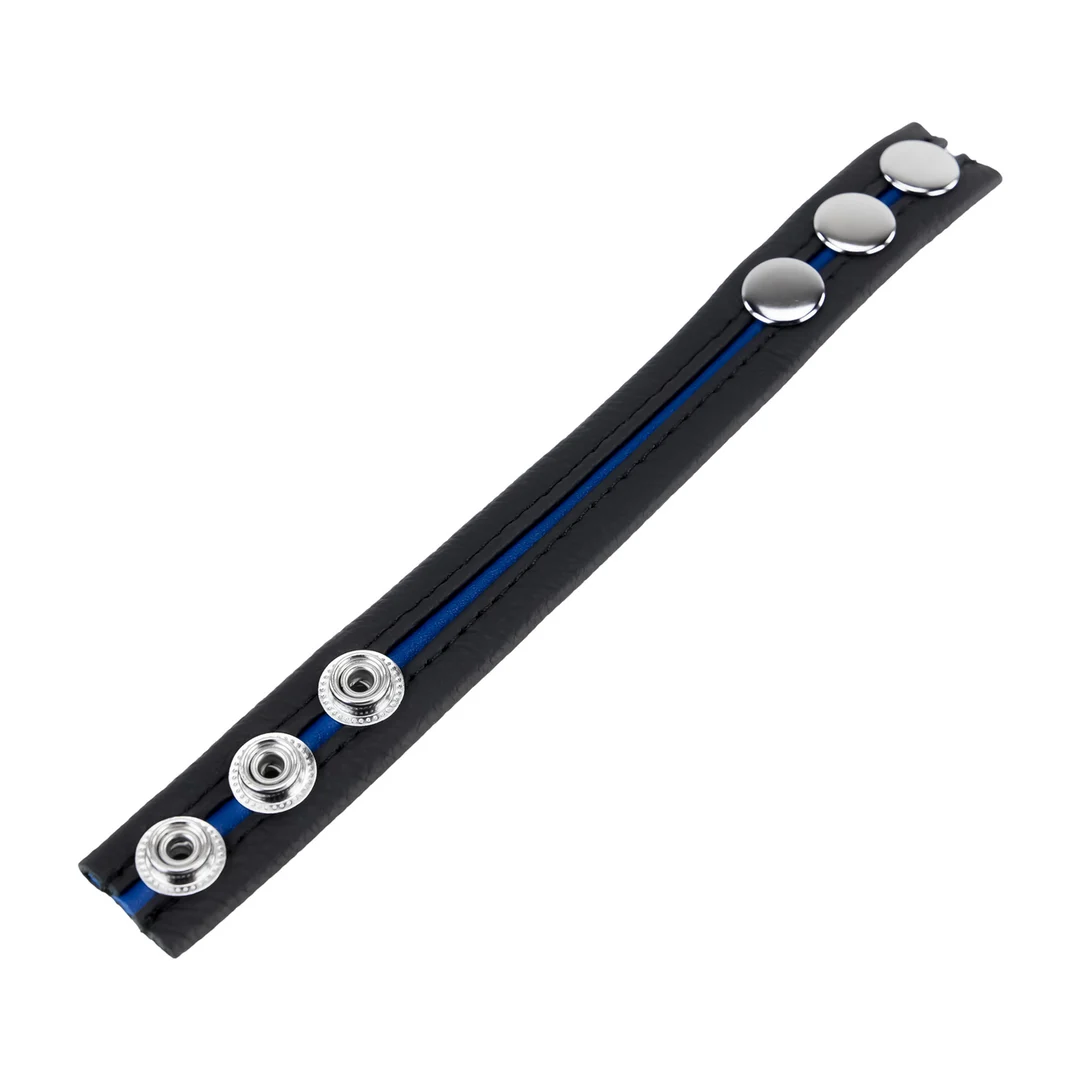 Verstellbarer Leder Cockring blau – Bild 2