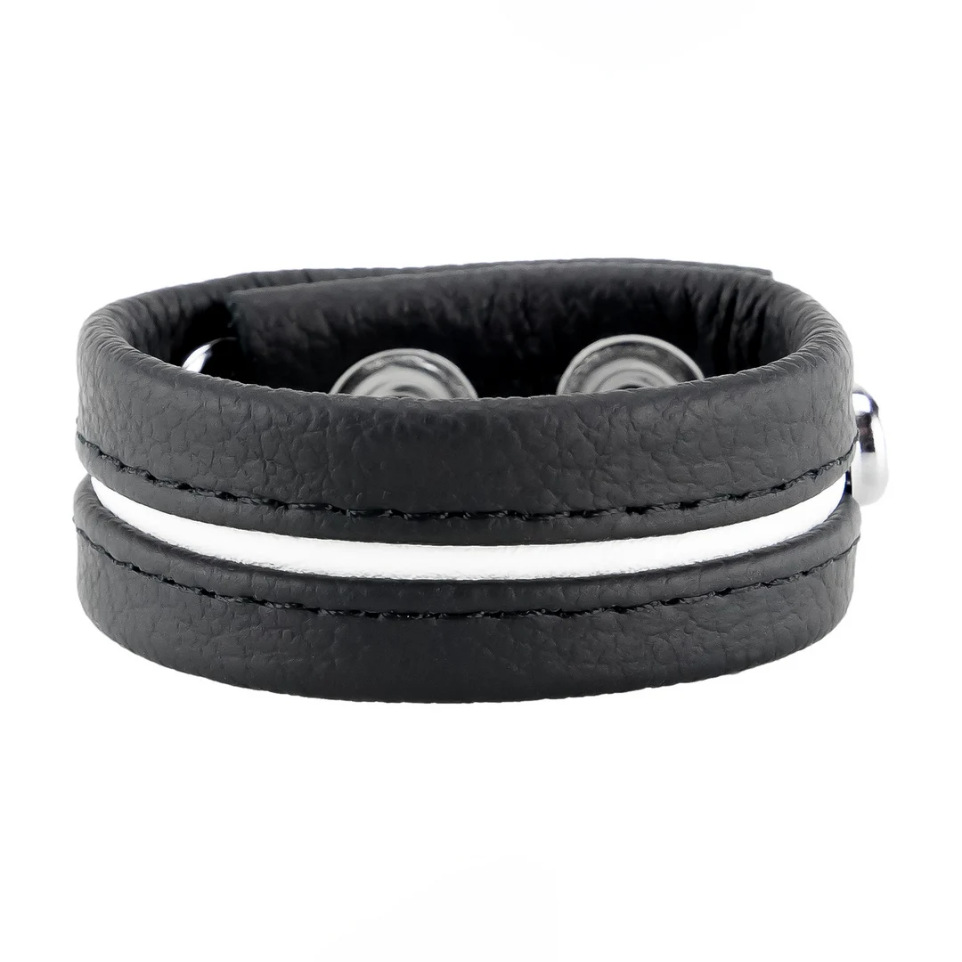 RL-31712-5 Verstellbarer Leder Cockring in Weiß – Bild 1