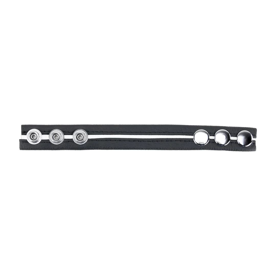 Verstellbarer Leder Cockring in Weiß – Bild 3