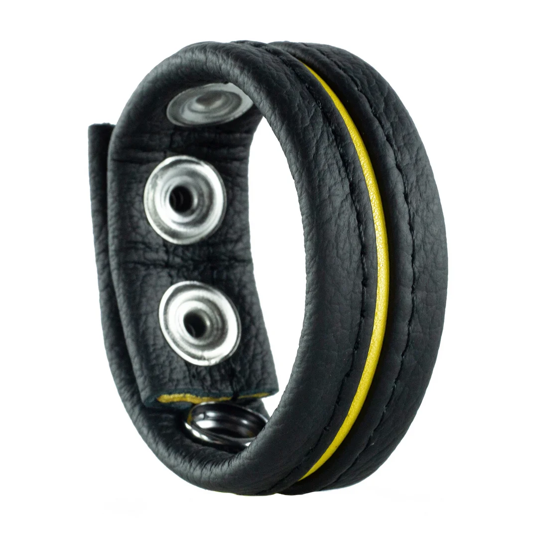 RL-31892-5 Verstellbarer Leder Cockring in Gelb – Bild 1