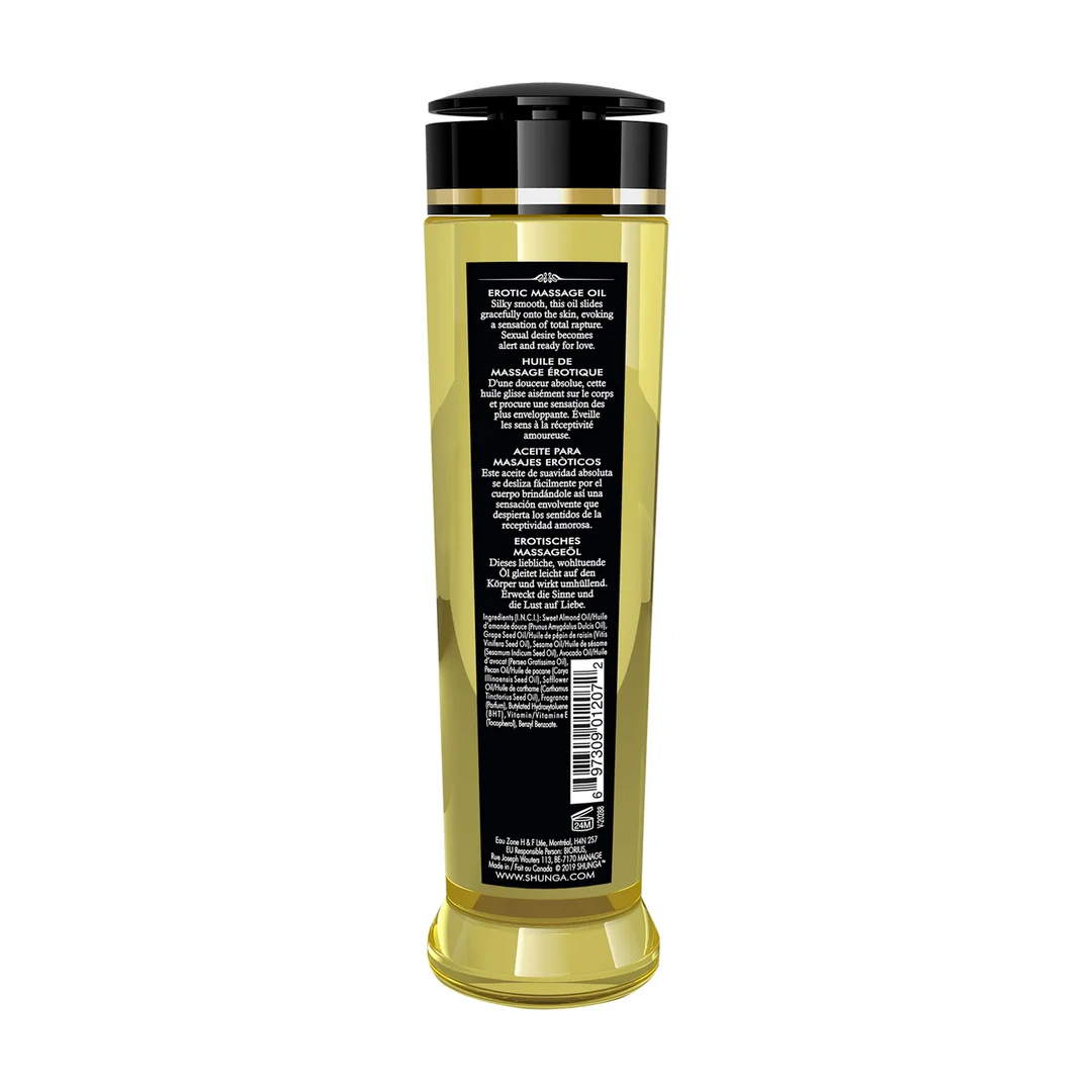 Erotisches Massageöl – 100% natürliche, kaltgepresste Öle mit Vitamin E – Vanille – 240 ml – Bild 1
