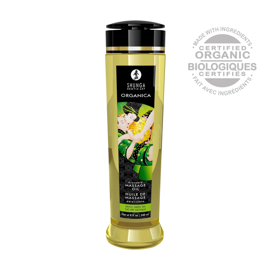 Erotisches Massageöl, natürliches essbares Massageöl, Grüner Tee, Shunga, 8 fl oz / 240 ml – Bild 2