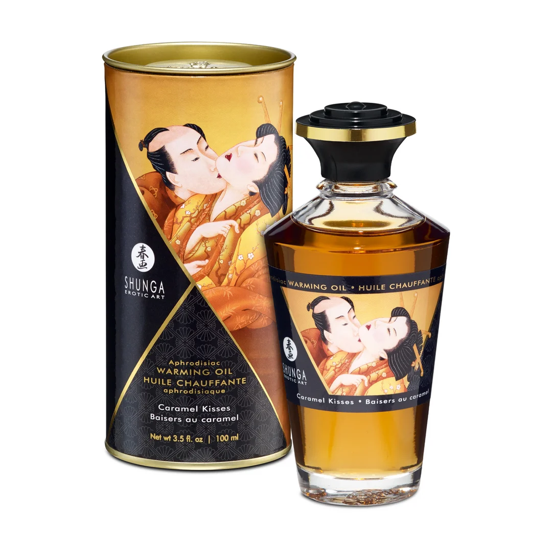 Shunga Aphrodisia Wärmeöl mit Karamellgeschmack, 100 ml – Bild 3