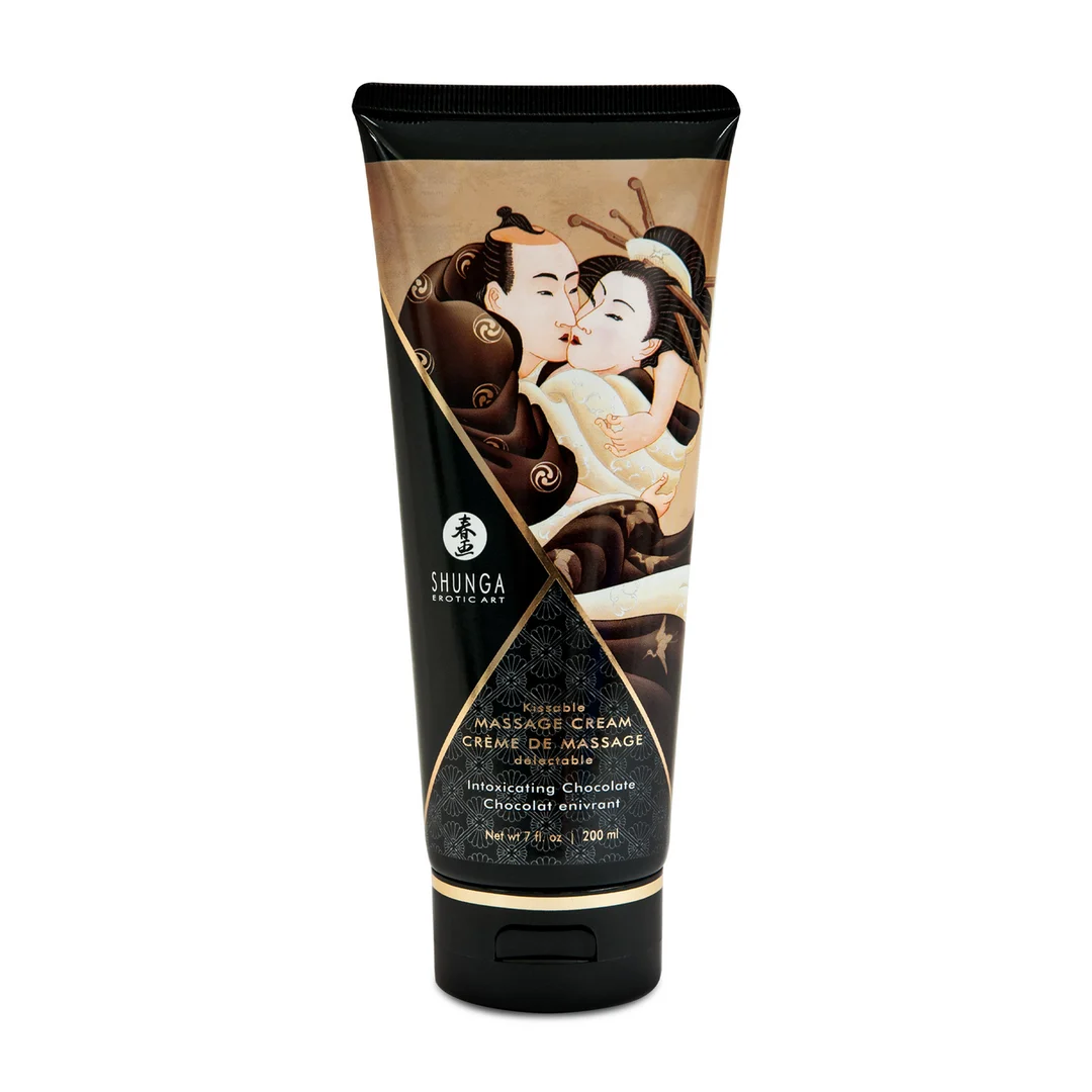 Kussbare Massagecreme, Verführerische Schokolade, Shunga, 7 floz / 200 ml – Bild 1
